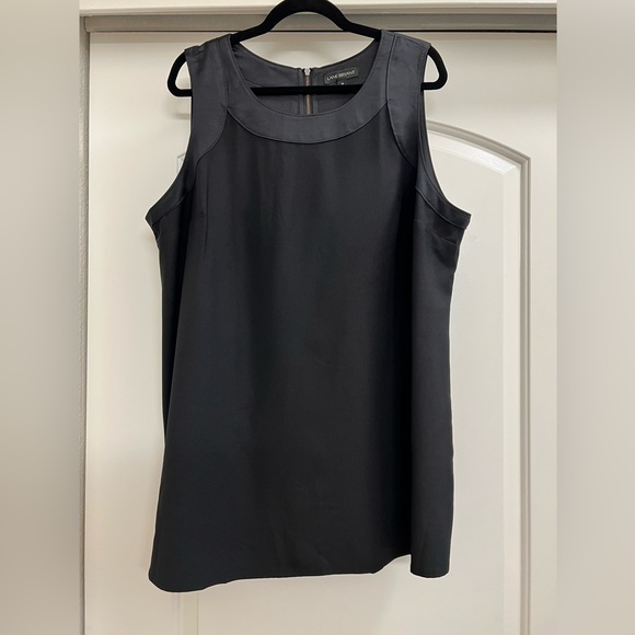 Lane Bryant Tops - Lane Bryant Double Zip Back Sleeveless Tunic with Satin Trim